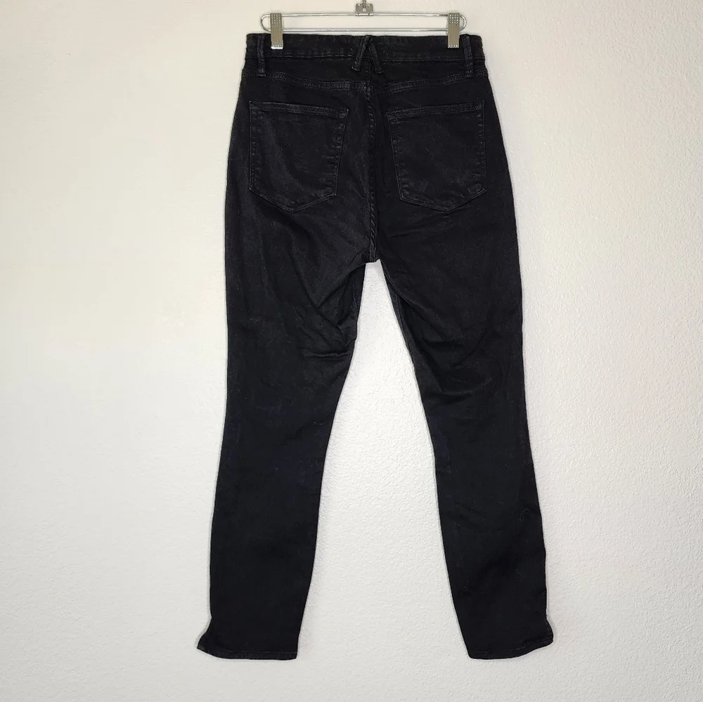Good American Black Good Waist Crop Side Slit Jeans 8/29